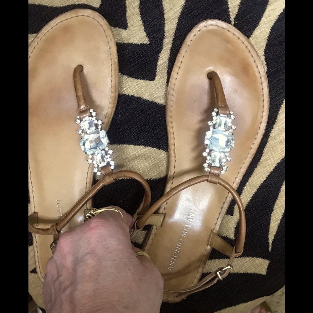 Antonio Melania Sandals Tan Size 10 Glitz